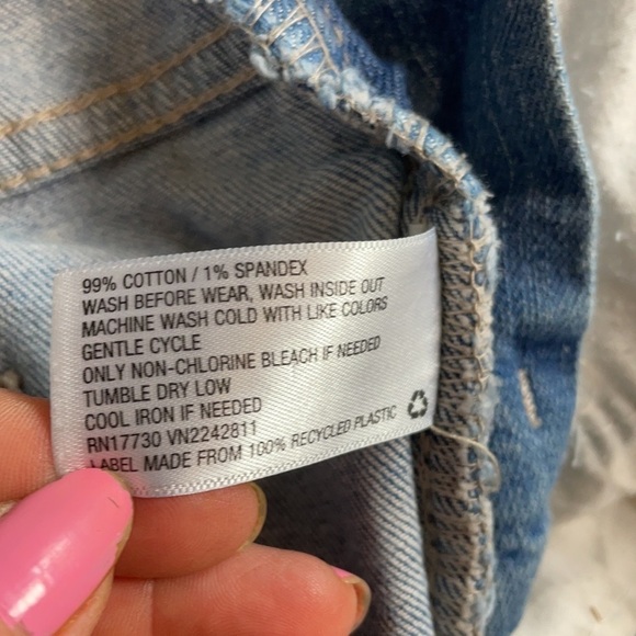 Mossimo Supply Co. Light Blue Distressed Women Jeans Overalls - Picture 7 of 11